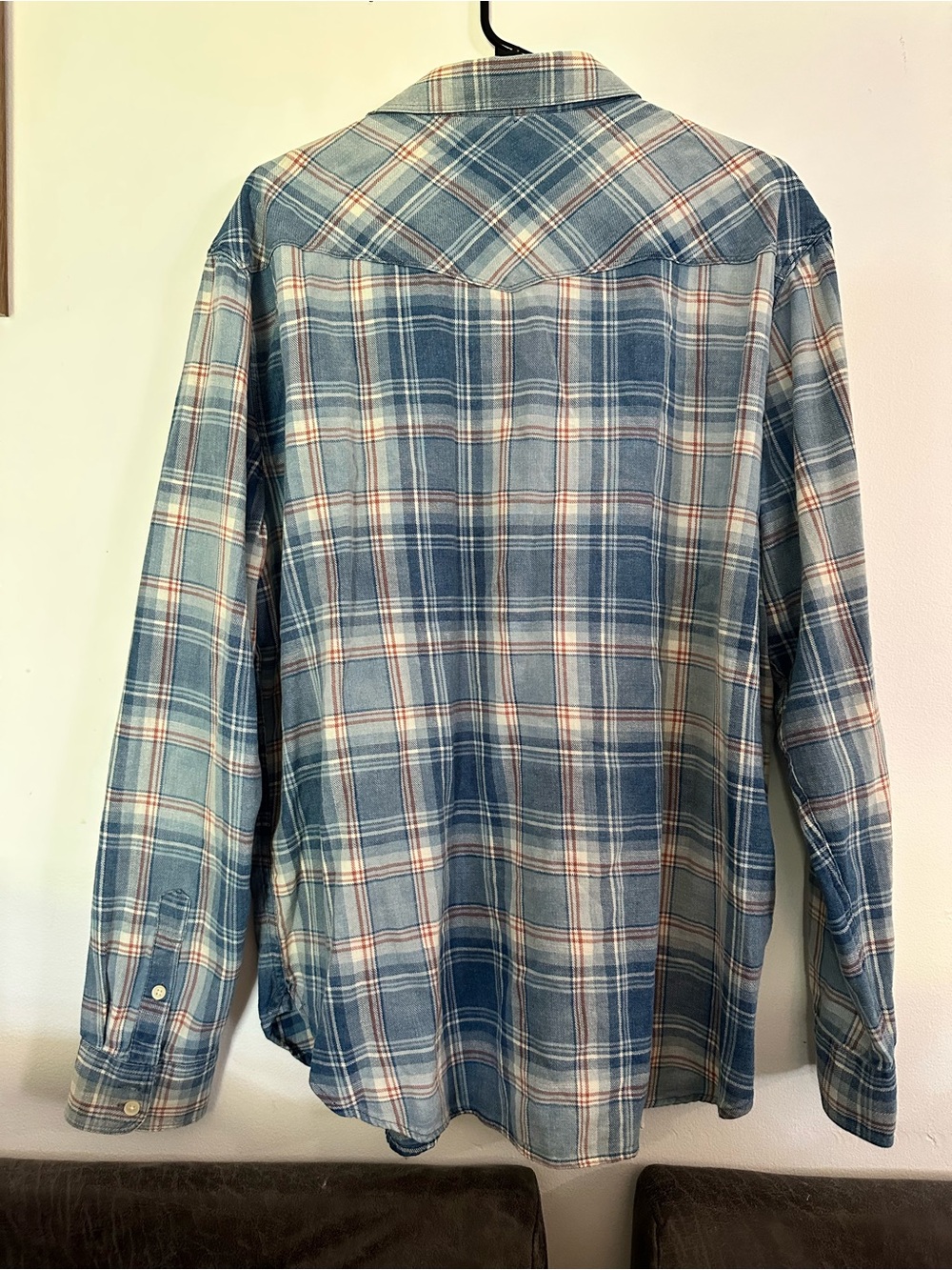 LUCKY Brand Vintage-Style Blue Plaid Button-Up Shirt - Men - Picture 7 of 10